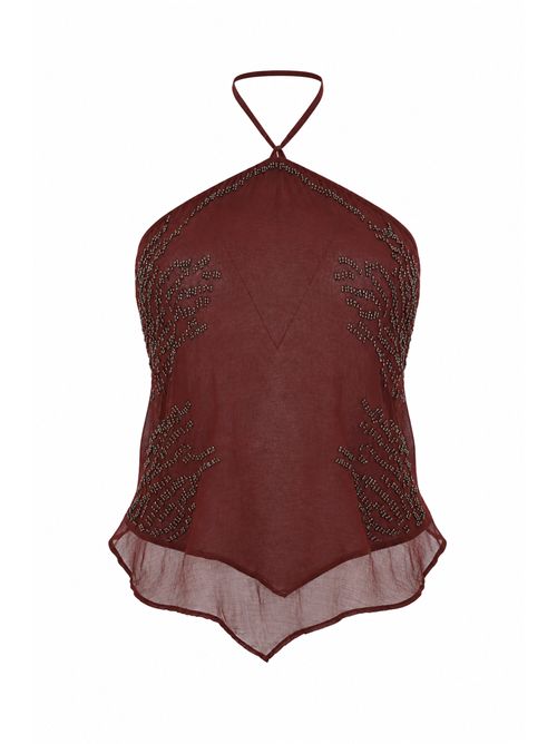 Top in cady di viscosa fluido ricamato a mano Patrizia Pepe | 2C1664 A729B887